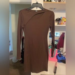 Wild Fable Small Brown Mini Bodycon dress cutout